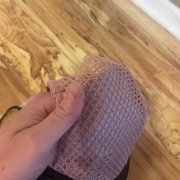 Victoria's Secret Pink Sparkle Lace plunge Push-Up Bra with Black Trim 34DD - Picture 6 of 9